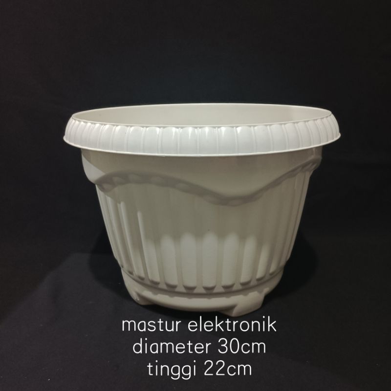 POT TANAMAN PLASTIK BULAT DAHLIA PUTIH 30CM POT PLASTIK DAHLIA DIAMETER 30CM