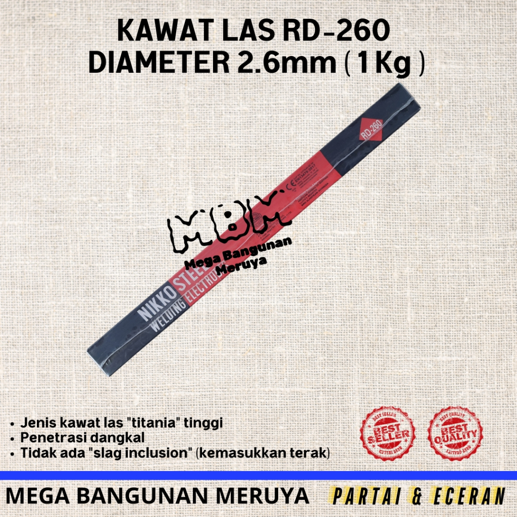 Kawat Las RD-260 Diameter 2.6mm 1 dus ( 1 kg )