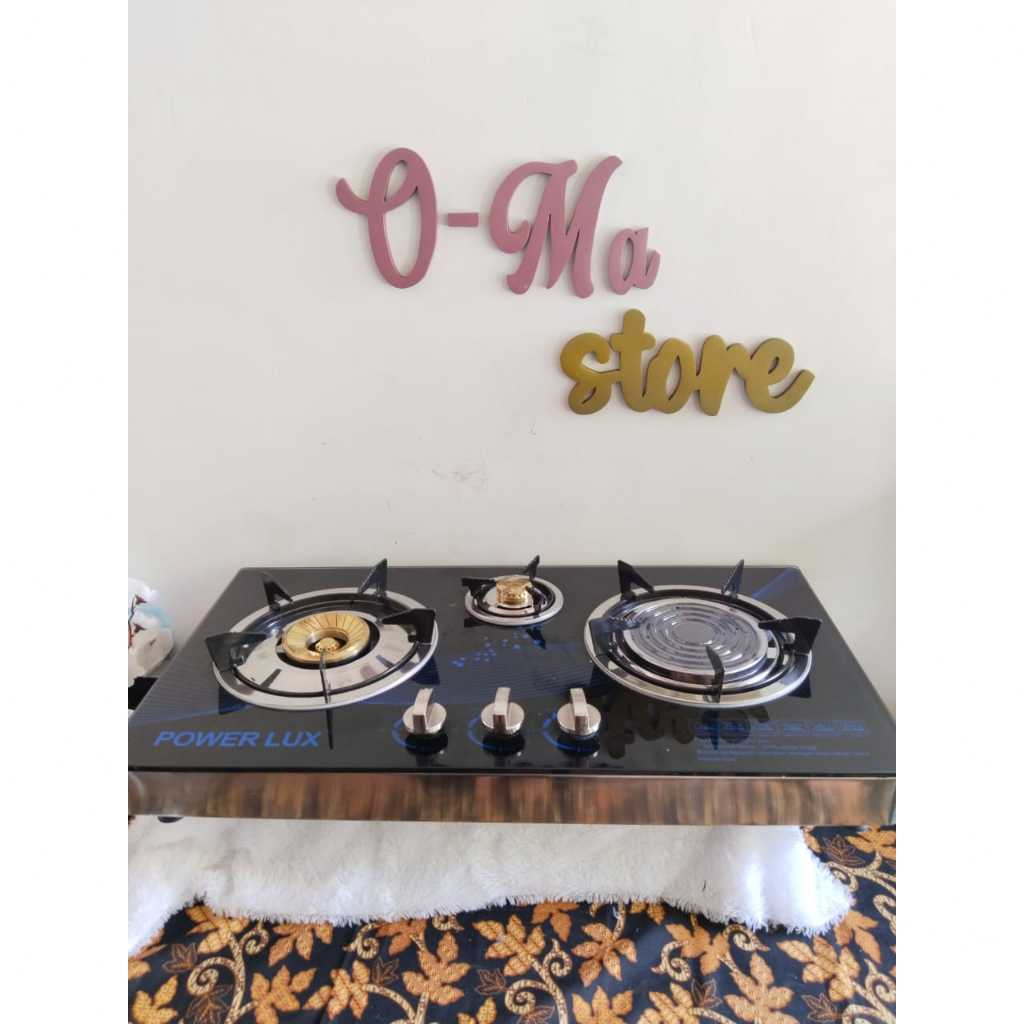 Kompor 3 tungku Powelux Hitam