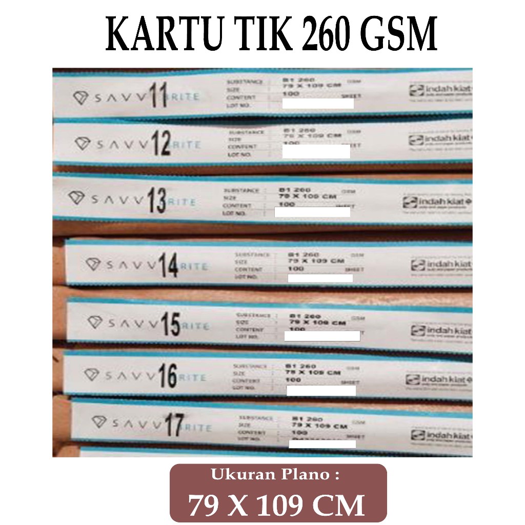 ART CARTON ( KARTU TIK ) 260 GSM UKURAN PLANO ( 79 X 109 CM ) , 1 LEMBAR