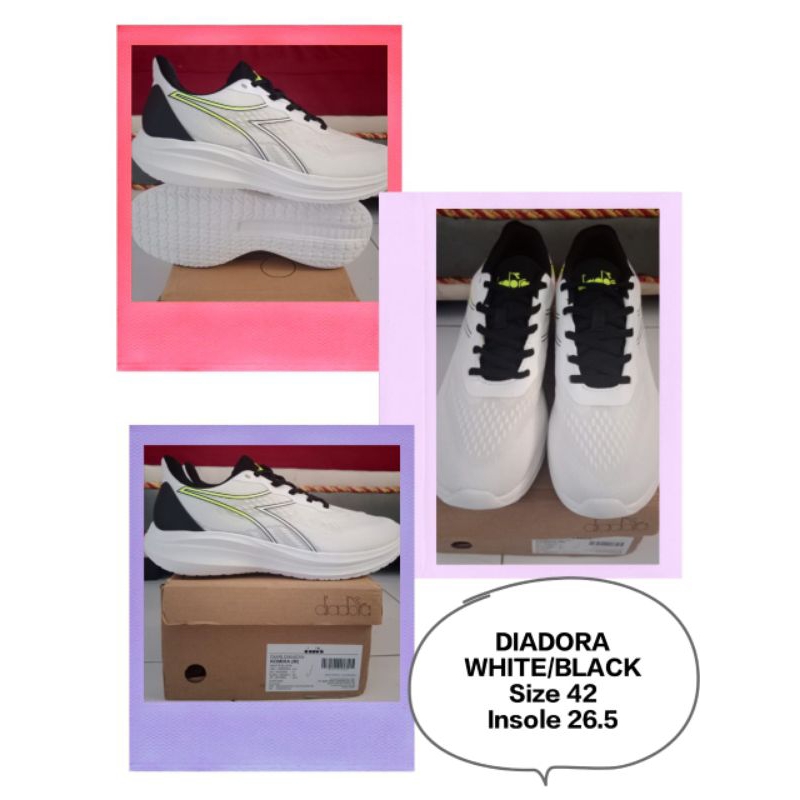 DIADORA ,WARNA PUTIH, SIZE 42.. ORIGINAL 100%