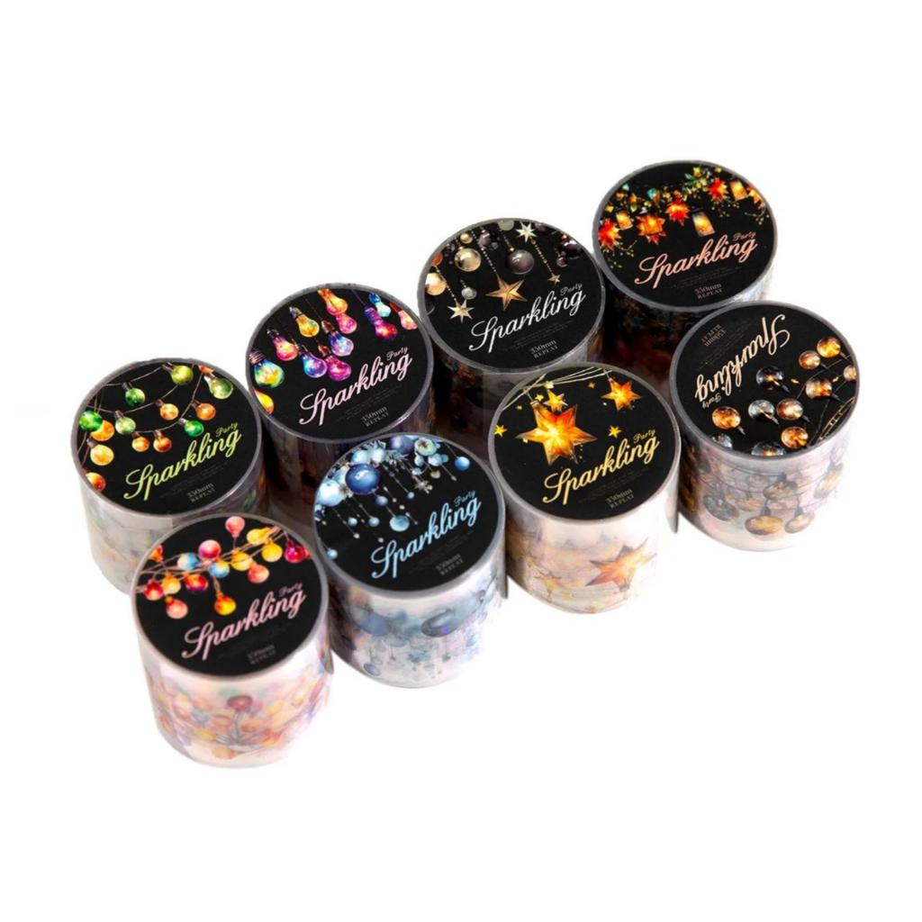 

Glitter Party Series Hot Stamping Lighting Roll Pet Sticker