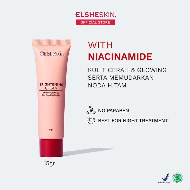 (LIVE FLASH SALE) ElsheSkin Brightening Cream - 15gr Niacinamide (Mencerahkan & Membuat Glowing) - K