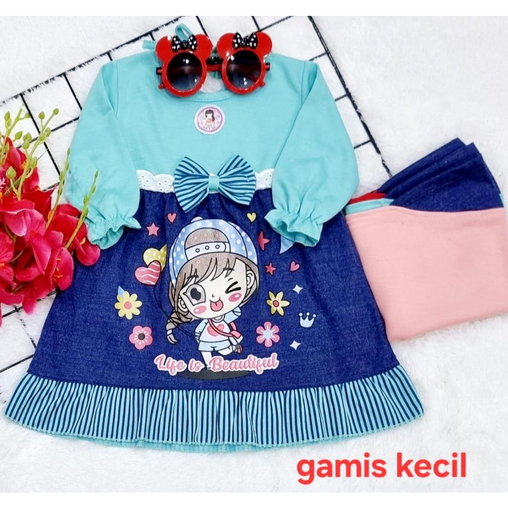 Baju Anak Gamis terbaru Baju gamis bayi perempuan Setelan baju muslim anak perempuan Baju muslim bay
