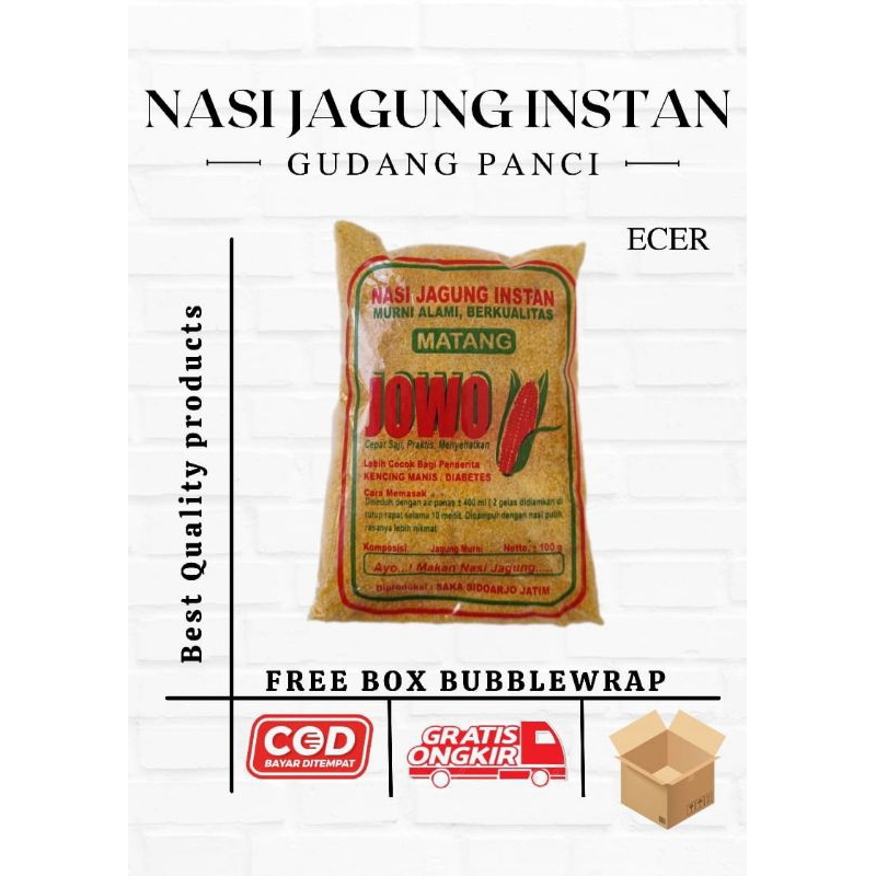 

Nasi Jagung Instan Makanan Rendah Gula Isi 100gram