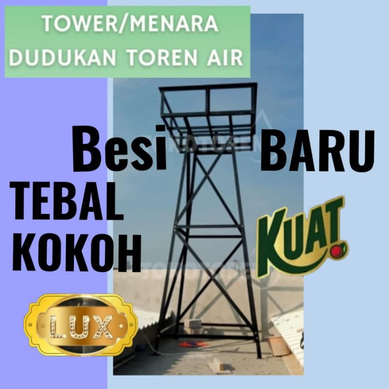 Tiang menara toren air 4 meter besi siku 3.7mm 500 - 1000 Liter Lt stainless premiere tank tangki ps