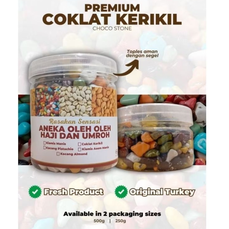 

Premium Coklat Kerikil Choco Stone Fanatik oleh oleh haji dan umroh