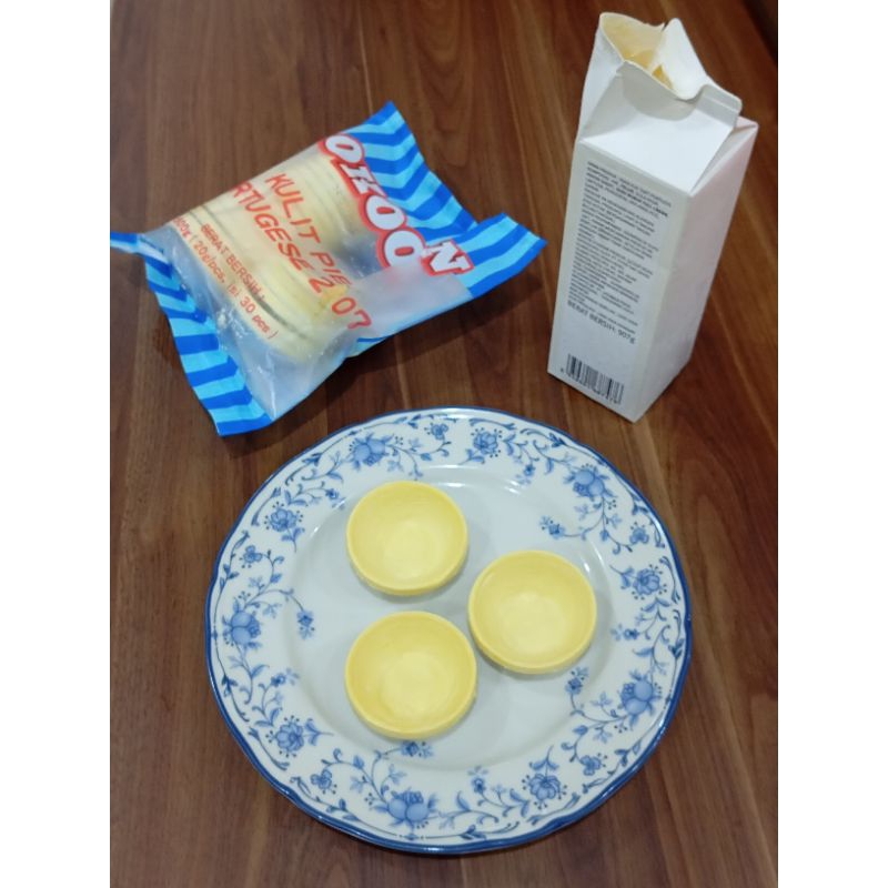 

OKOON Frozen Food Kulit Pie Tart Buah Portuguese Egg Tart 30pcs & Filling Cream Pastry Kue Snack