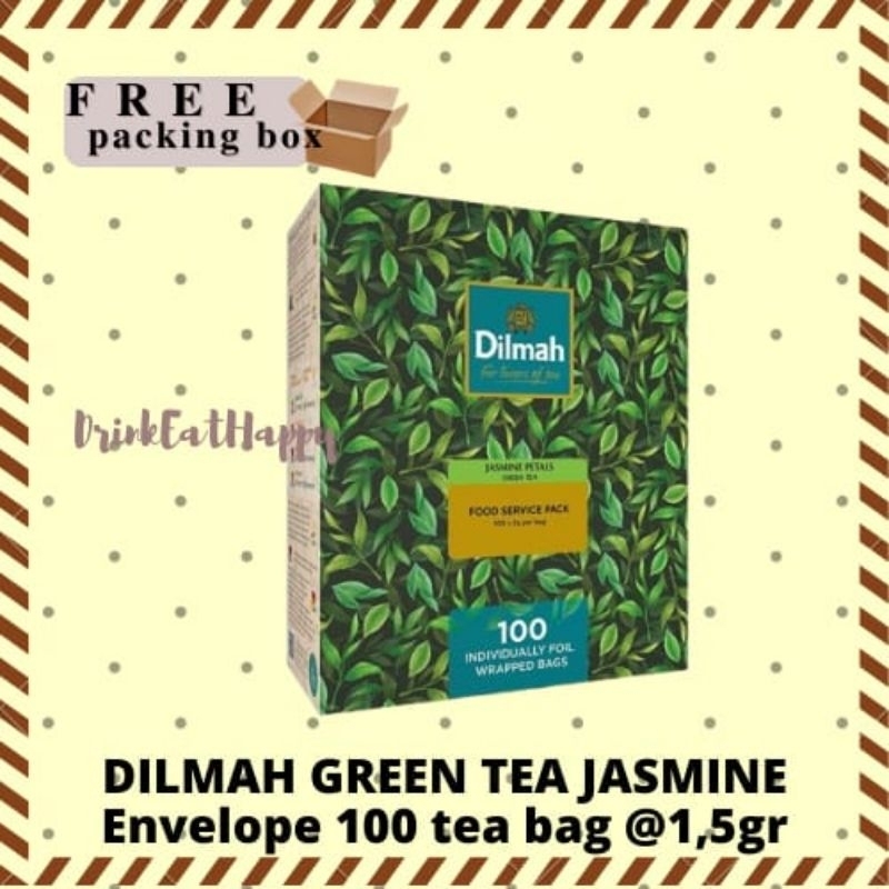 

DILMAH GREEN TEA JASMINE PETALS Kemasan 100 Envelopes Teh Celup