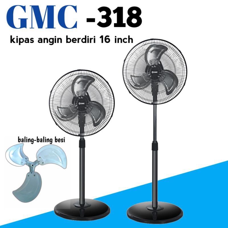 kipas angin GMC 318 kipas angin berdiri tornado/kipas angin besi 16 inch