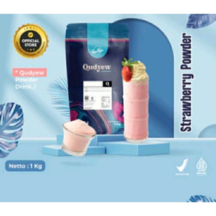 

Qudyew Minuman Serbuk Rasa Strawberry / Powder Drink Stroberry halal
