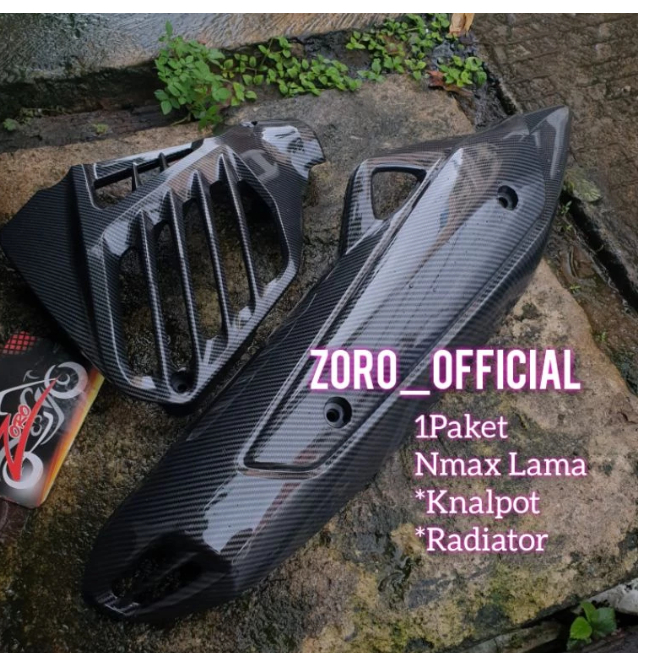 Tutup Radiator & Tutup Knalpot ZORO Paket Cover Carbon NMAX Lama – Tampil Keren & Berkualitas