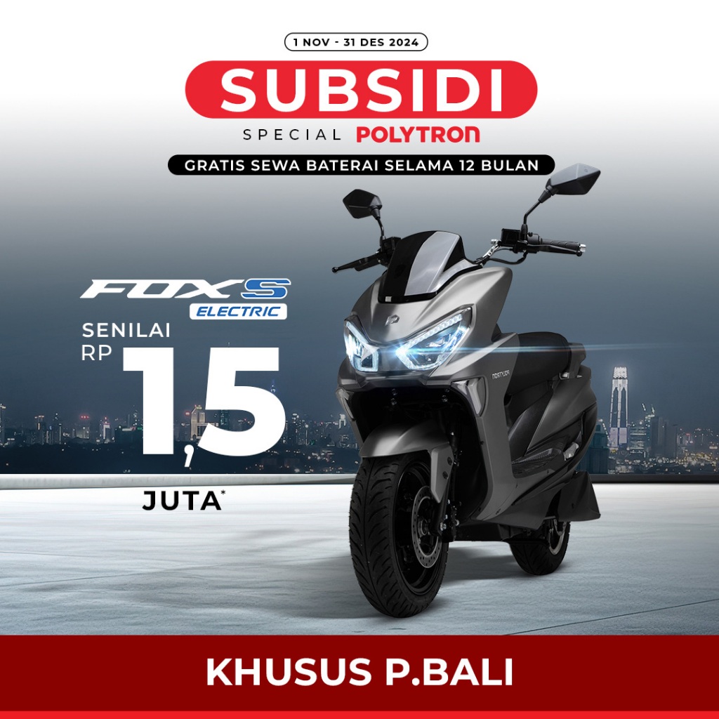 POLYTRON Fox S Electric Sepeda Motor Listrik - OTR Bali