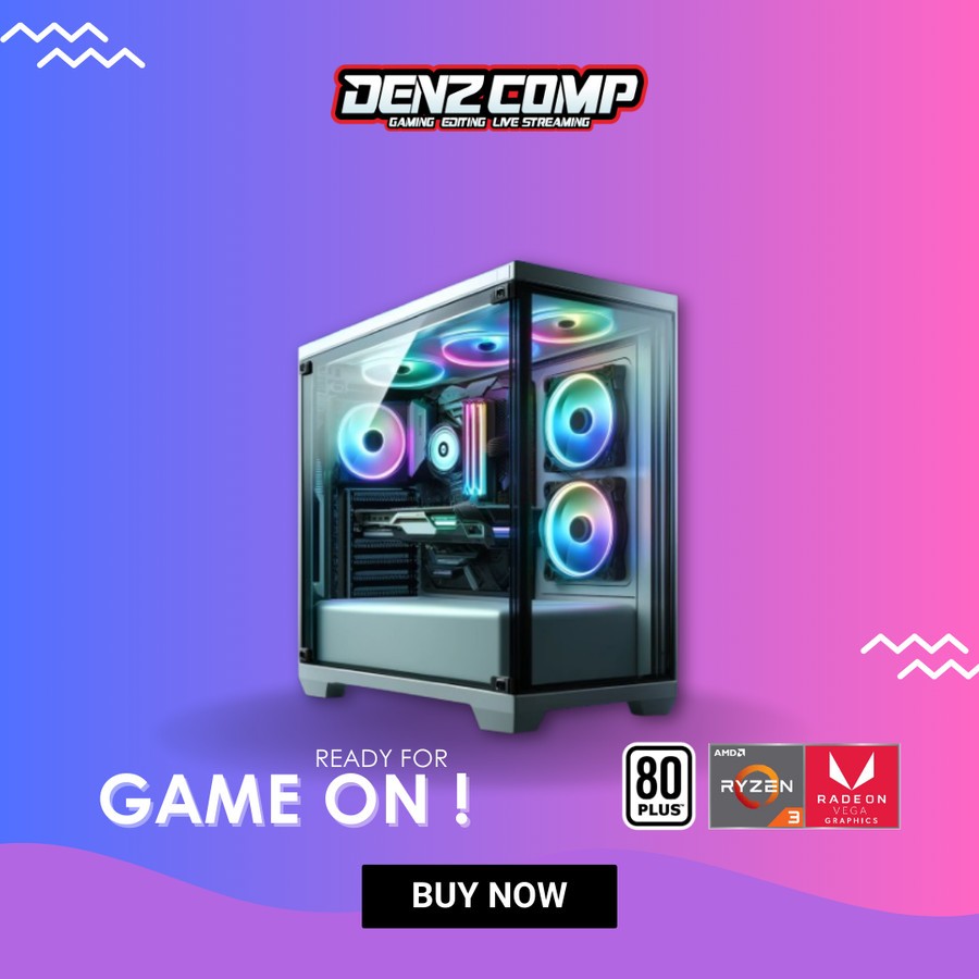 PC Gaming AMD Ryzen 3 3200G | VEGA | 8GB | SSD | DDR4 - Rakitan Gaming PC