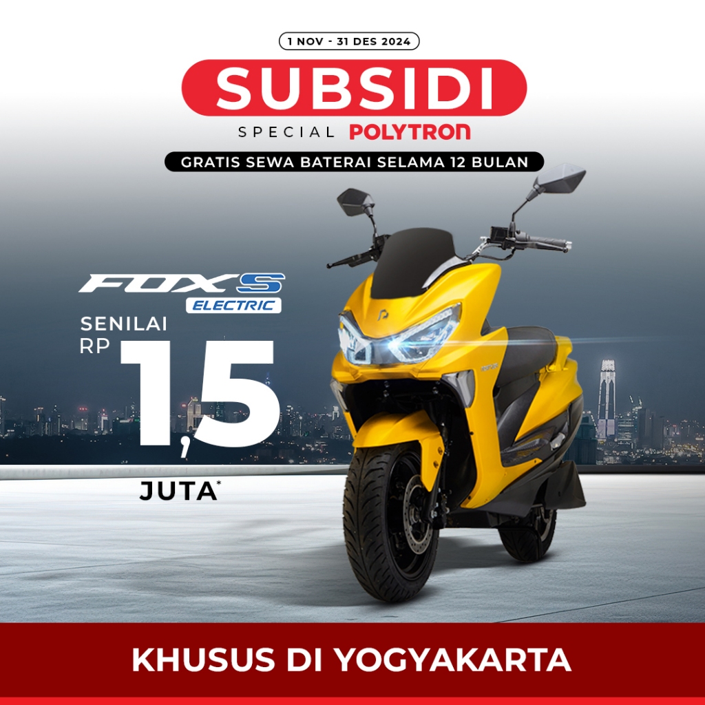 POLYTRON Fox S Sepeda Motor Listrik - OTR Yogyakarta - Klaten - Solo - Purwokerto