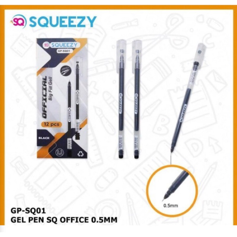 

Matris-Gel Pen / Pulpen Gel Tinta Hitam 0.5mm [1 Pack - 12 Pcs Pulpen] / Pena