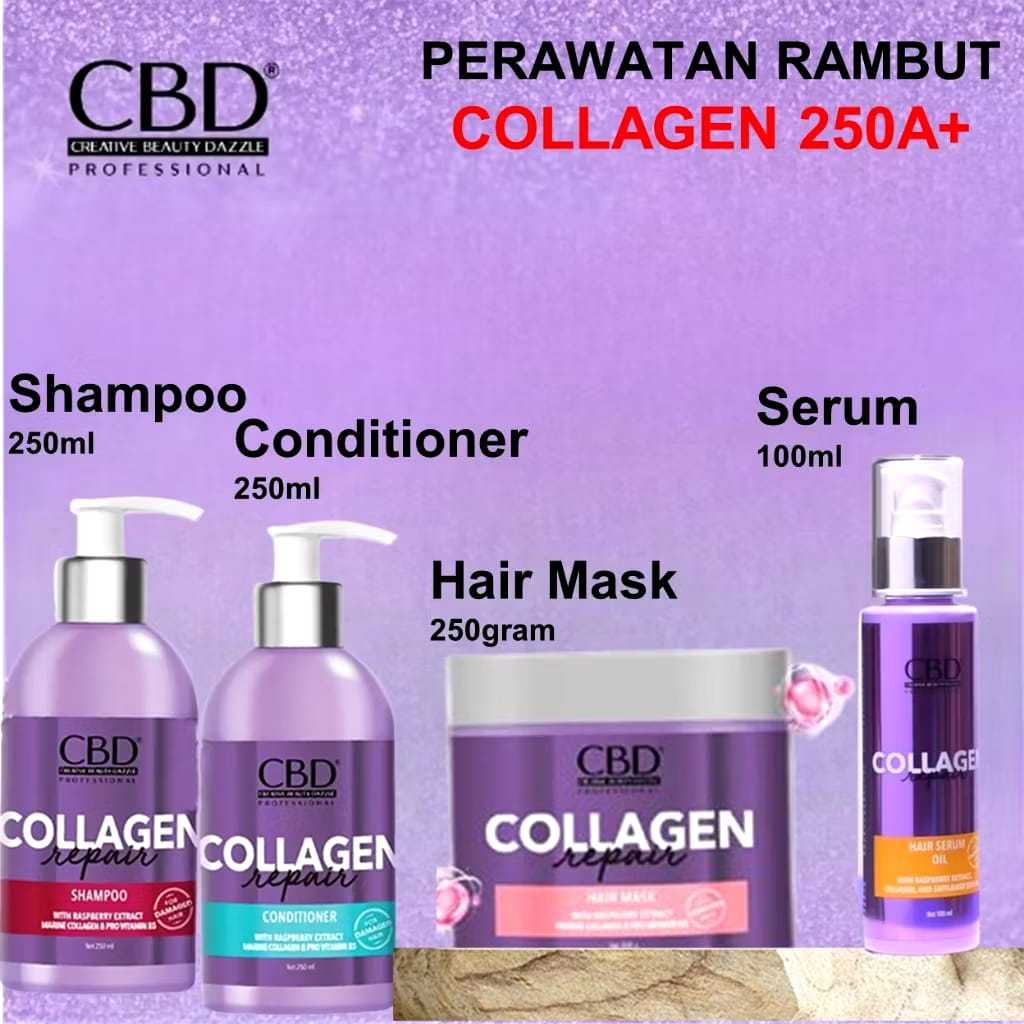 CBD Collagen Repair Series Hair Mask | Shampoo | Conditioner | Serum (Ungu)