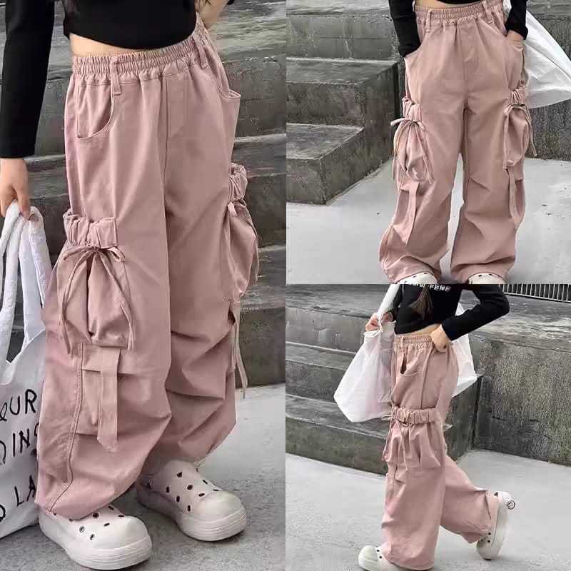 Cargo Anak Perempuan Free Style HipHop Usia 6-12 Tahun Bahan Toyobo
