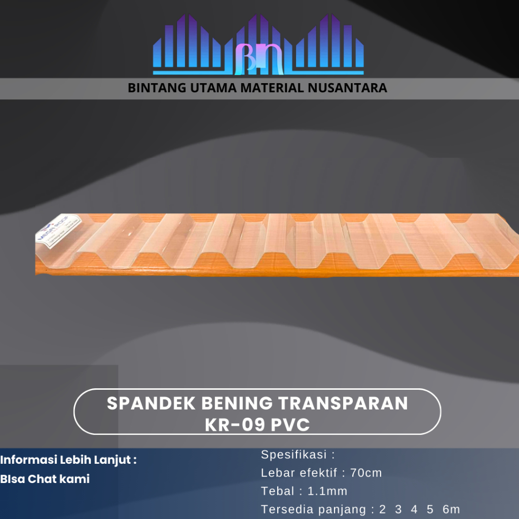 Spandek KR-9 Transparant / Bening / PVC