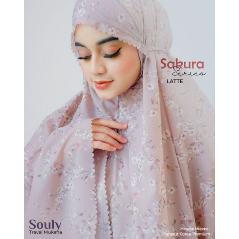 Mukena Travel 2in1 / Mukena Mini / Mukena Motif Bunga Sakura