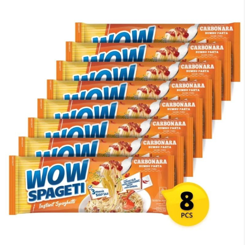 

8 pcs Pasta WOW Spageti Creamy Carbonara atau Meaty Bolognese Viral Enak