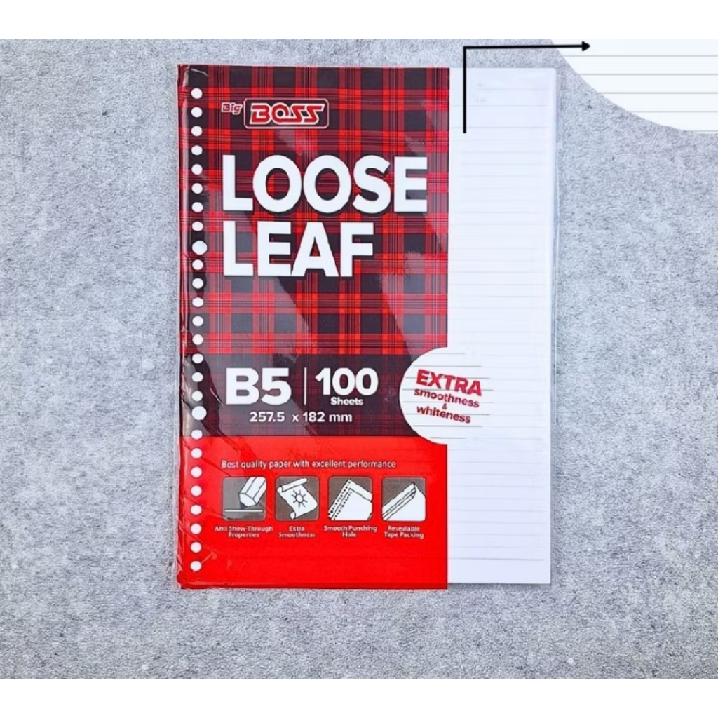 

BIGBOSS Loose Leaf Kertas Binder Bergaris B5 isi 100 lembar B5 isi 50 lembar
