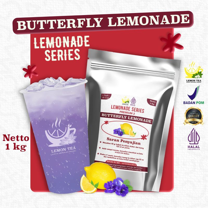 

Bubuk Minuman BUTTERFLY LEMONADE / 1000gr Halal Bpom