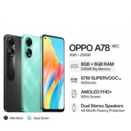 HP OPPO A78 4G 8/256 GB - OPPO A78 4G RAM 8GB ROM 256GB GARANSI RESMI