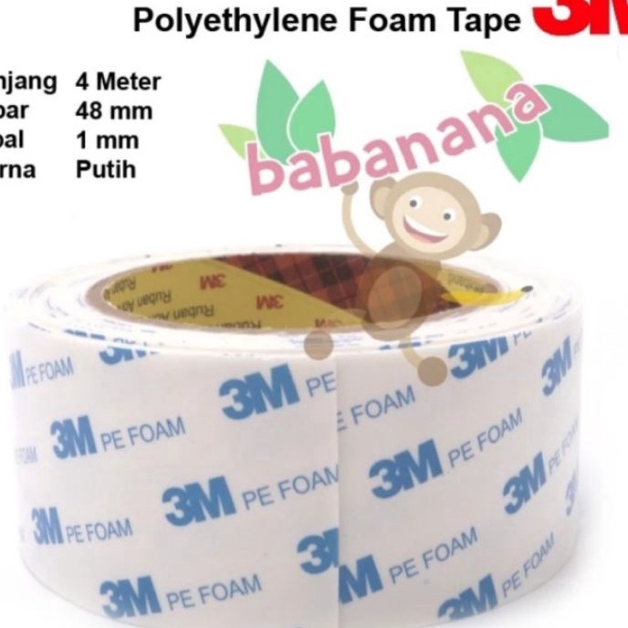 

HJ6 Double Sided Tape Foam 3M 16T Putih 4M x 48mm x 1mm dobel tip