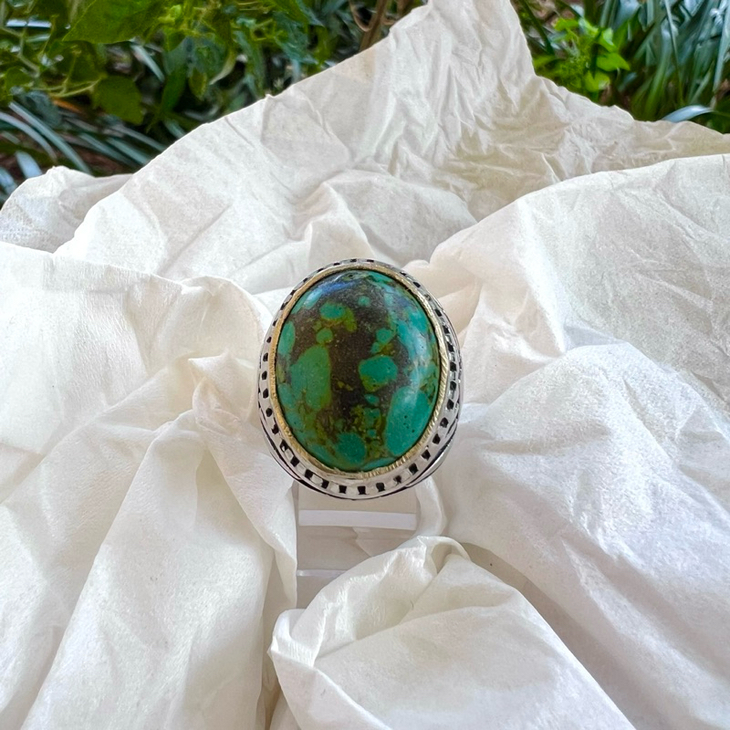 CINCIN BATU PIRUS SURABAYA SERAT EMAS IKAT ALPAKA HITAM