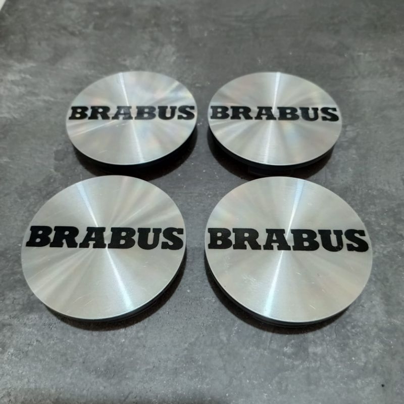 DOP RODA TUTUP VELG RACING VARIASI DATAR CHROME MOTIF BRABUS DIAMETER 6,5CM HARGA SET
