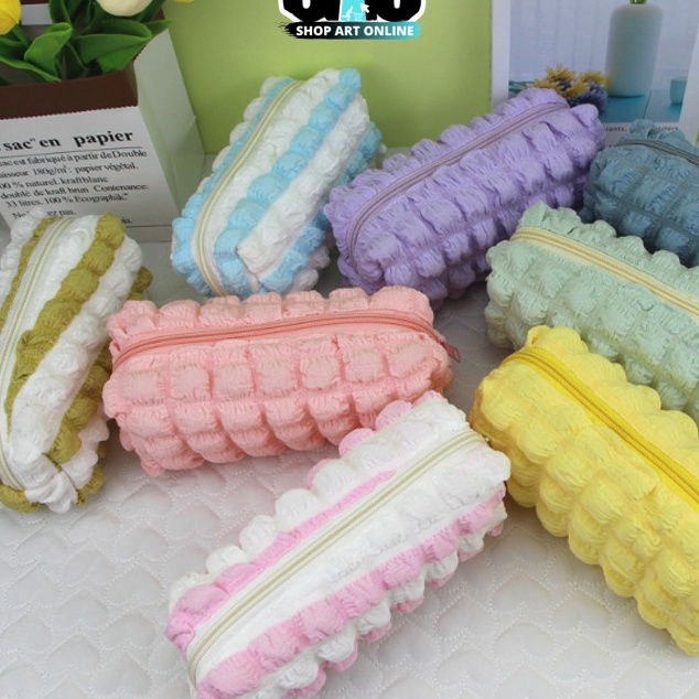 

FG2 SAO S6298 Aesthetic Crinkled Fufu Pocuch Tempat Pensil Puffy Aesthetic Korean Style Pencil Case