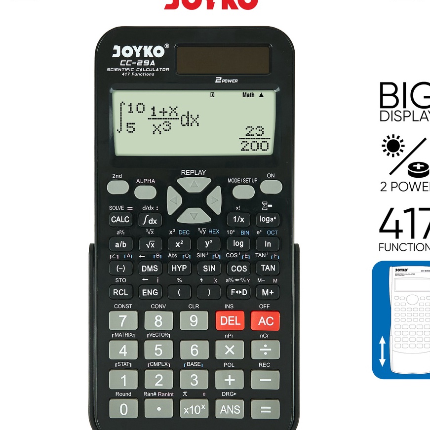 

Tawaran Calculator Kalkulator Joyko CC29A Scientific 417 Functions