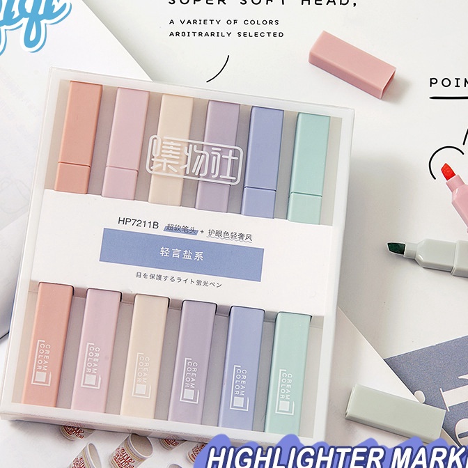 

Hematku Stabilo 1set hhlhter pastel marker Hhlhter marker Morandi color Macron pastel double tip 6 colorsstabillo warnastabilo isi 6 warna pastel Qiqi Treasure