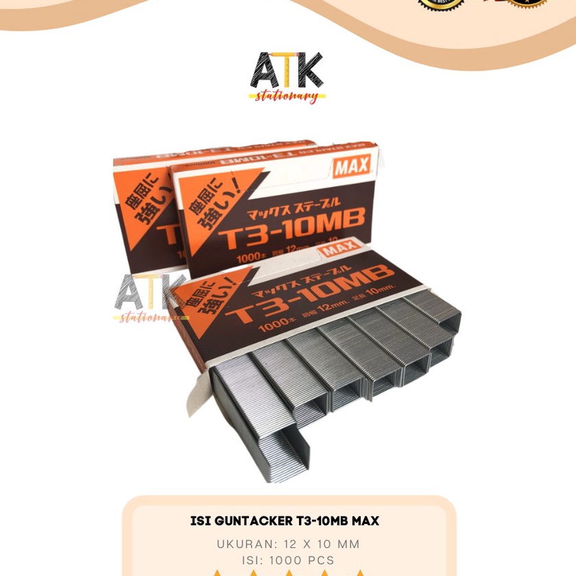 

KI3 Isi Gun Tacker MAX T3 1MB Hekter Tembak Stapler Tembak MAX atk