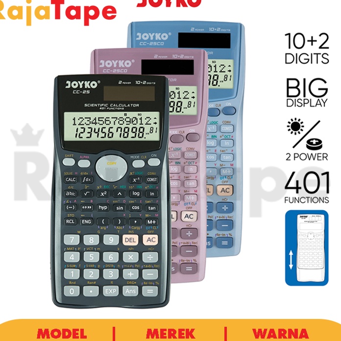 

Diskon Calculator Kalkulator Joyko CC25 Scientific 41 Functions RAJA TAPE RAJATAPE