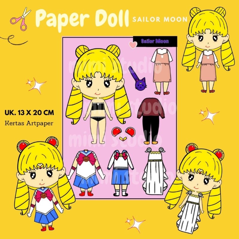 Sailor Moon Paper Doll Bongkar Pasang Boneka Kertas BP BPan