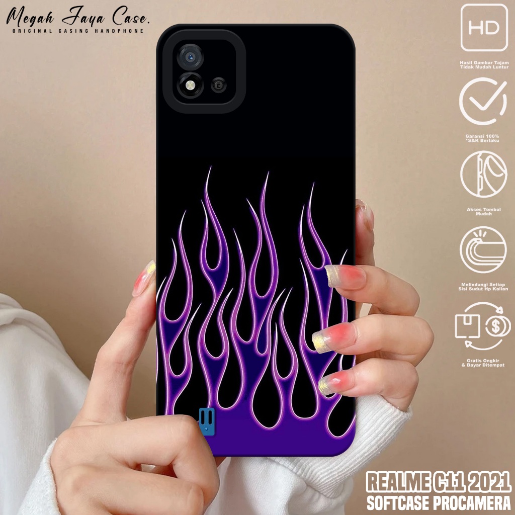 Case REALME C11 2021 - Casing Hp REALME C11 2021 Motif FIRE - Silikon Hp REALME C11 2021 - Kondom Hp
