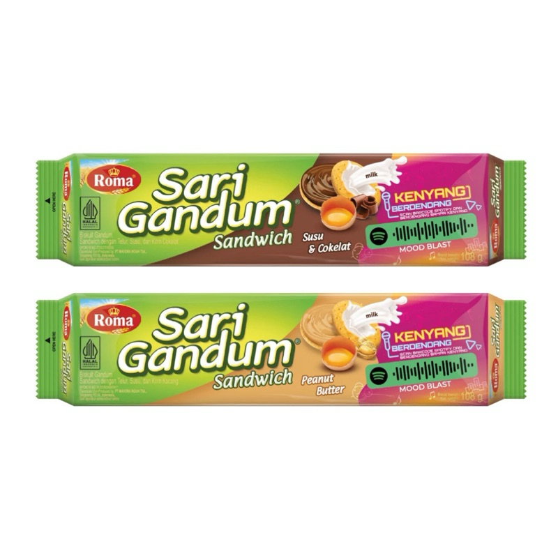 

Roma Sari Gandum Coklat / Peanut 108 GR