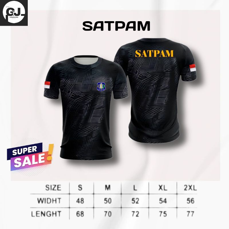 Kaos Dryfit Embose SATPAM / Kaos Dryfit Sablon DTF