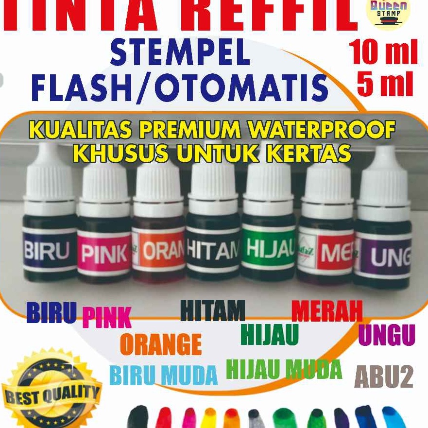 

Hematku Tinta Reffil Stempel OtomatisFLASH Premium Ukuran Botol 1ml VARIAN WARNA TERLENGKAP