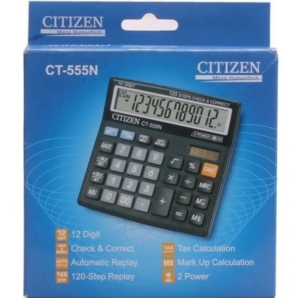 

Gila KALKULATOR DESKTOP CITIZEN CT555N CALCULATOR 12 DIT CEK ULANG SI