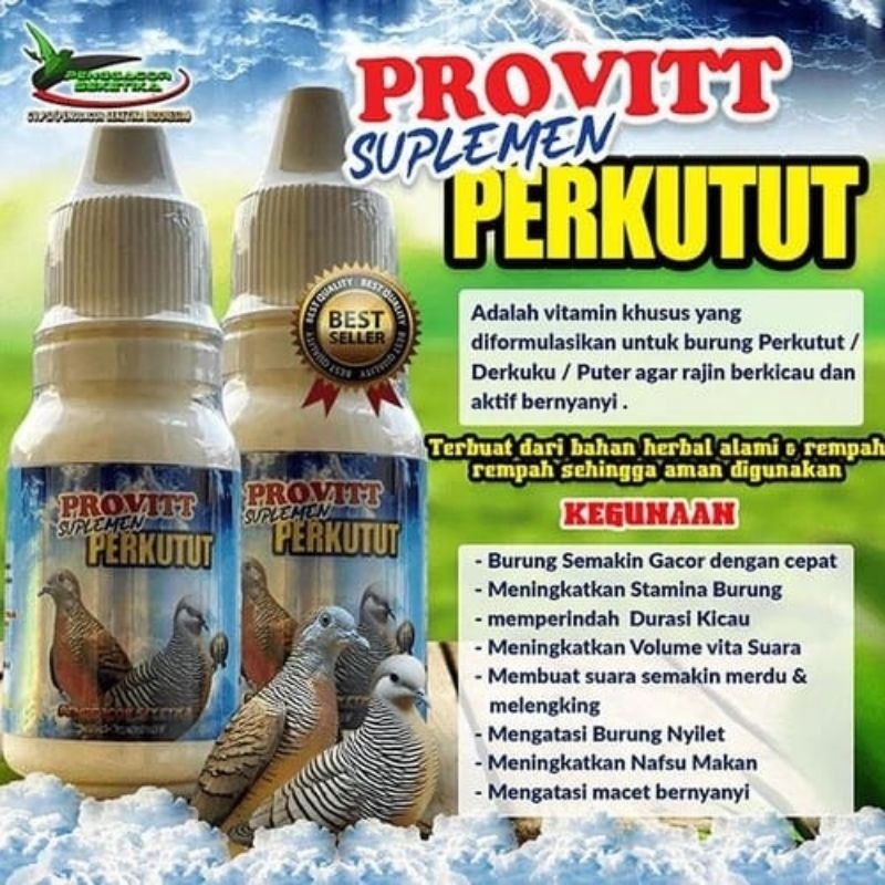 PROVITT SUPLEMEN PERKUTUT VITAMIN PENGGACOR PERKUTUT DERKUKU PUTER PELUNG MAKIN GACOR