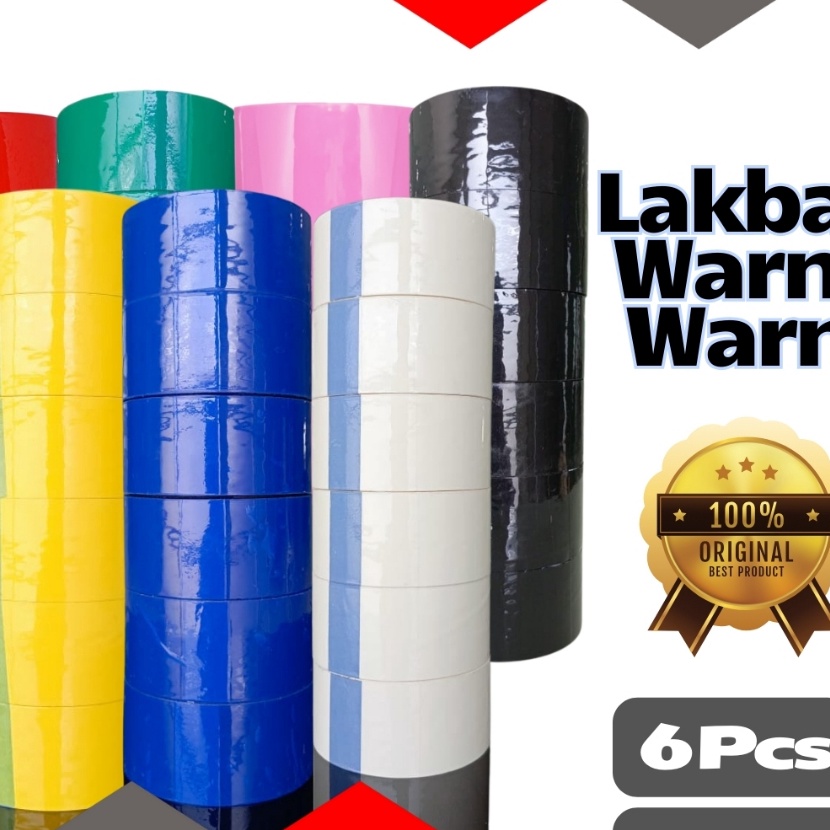 

Terlaris 6 PCS1 SLOP Lakban Warna Warni Orinal Pacman 1