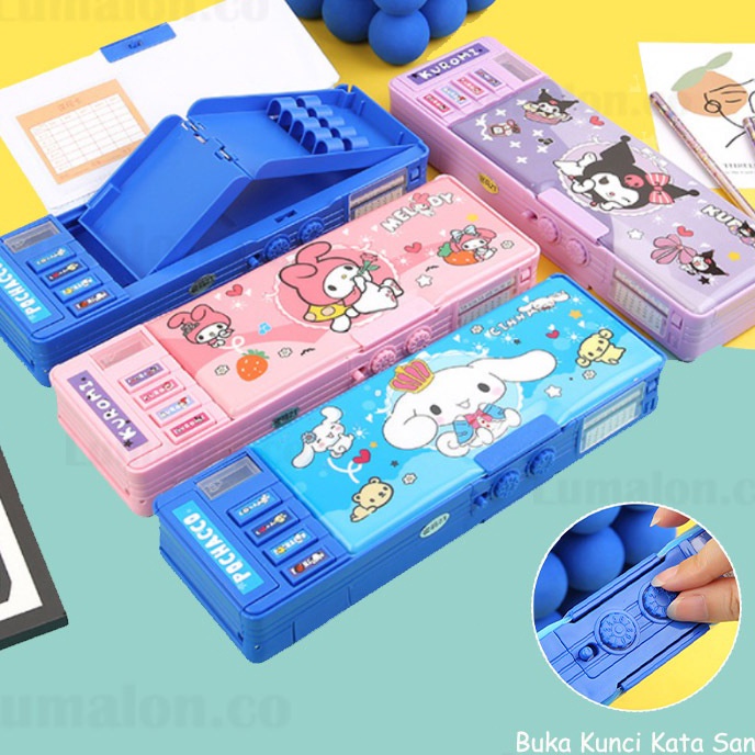 

FG2 Password Kuromi Sandi Kotak Pensil Tempat Pensil Boneka Lucu Berkapasitas Tempat Pensil Lapis Ganda Multifungsi Rautan Pensil Tempat Pensil Berkapasitas