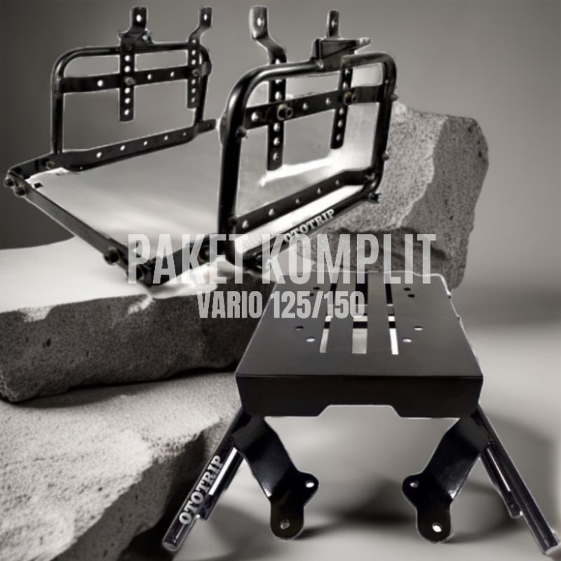 Paket komplit Breket/bracket top box model geser dan side box samping/SB 2000 motor VARIO 125/150 fu