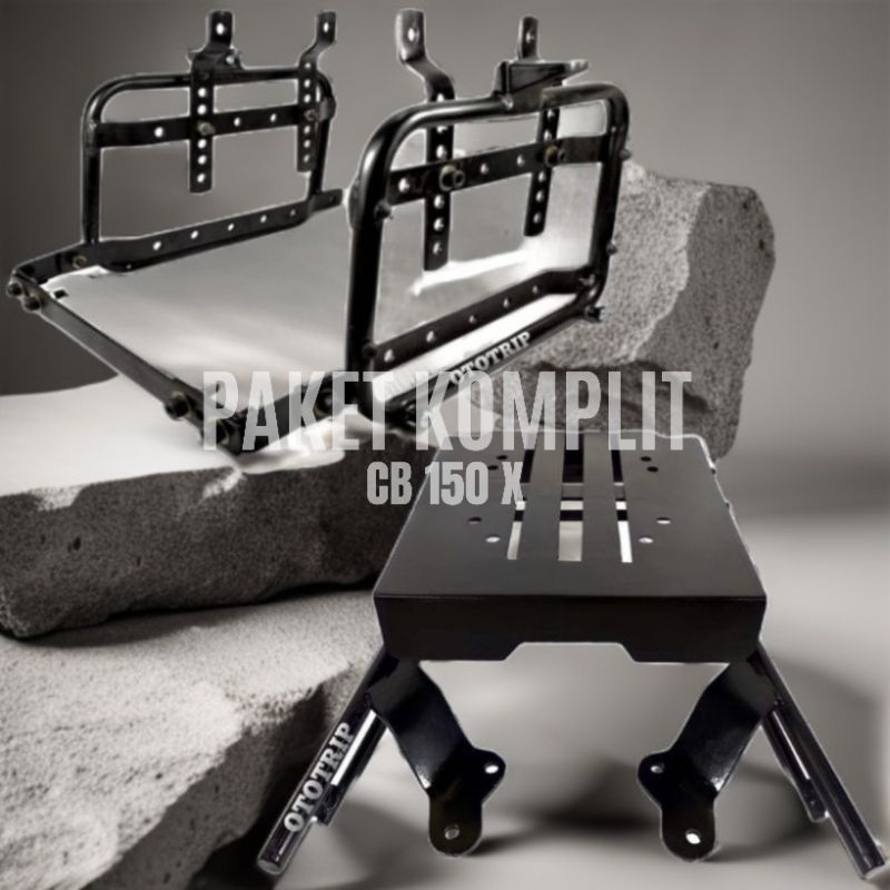 Paket komplit Breket/bracket top box model geser dan side box samping/SB 2000 motor CB 150 X fullset