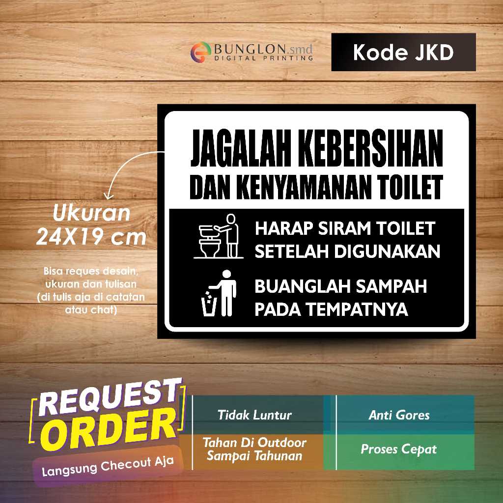 

STIKER JAGALAH KEBERSIHAN DAN KENYAMANAN TOILET KODE JKD HITAM