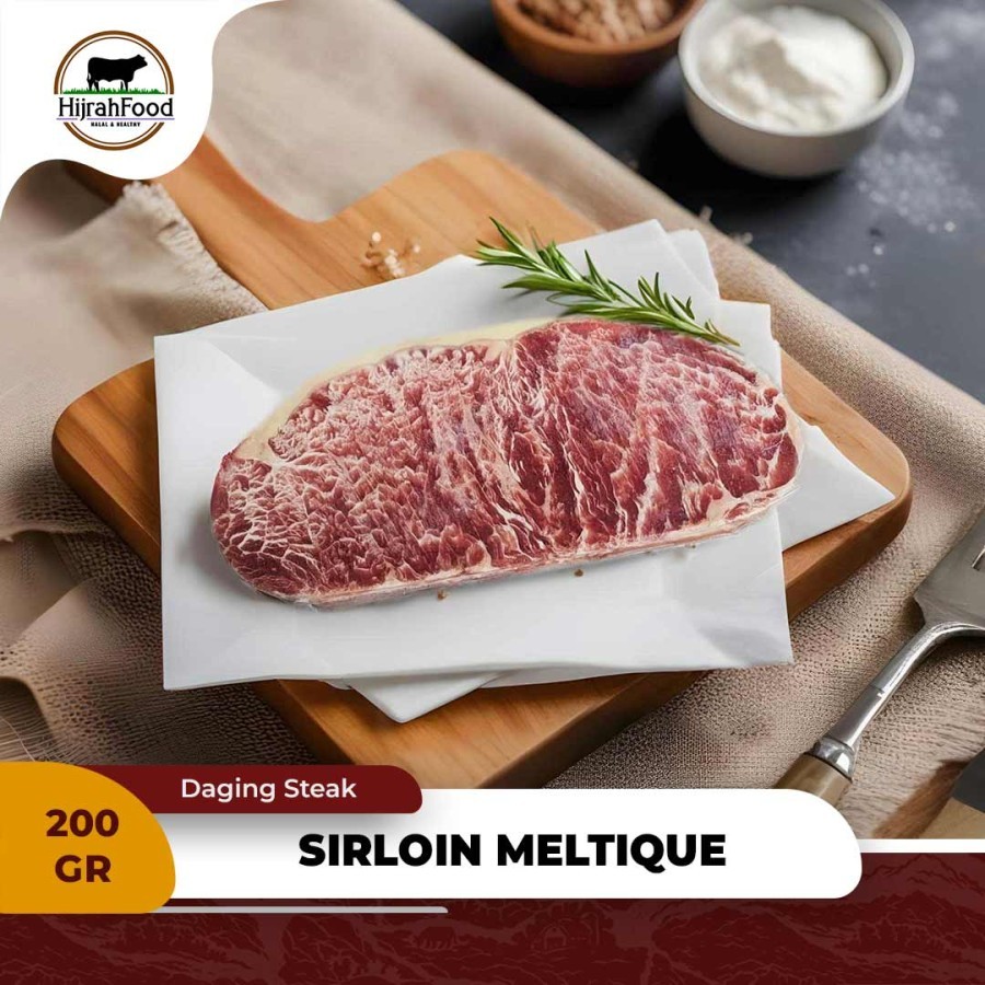 

Hijrahfood Sirloin Meltique Beef Steak AUS 200 gram Sirloin Steak