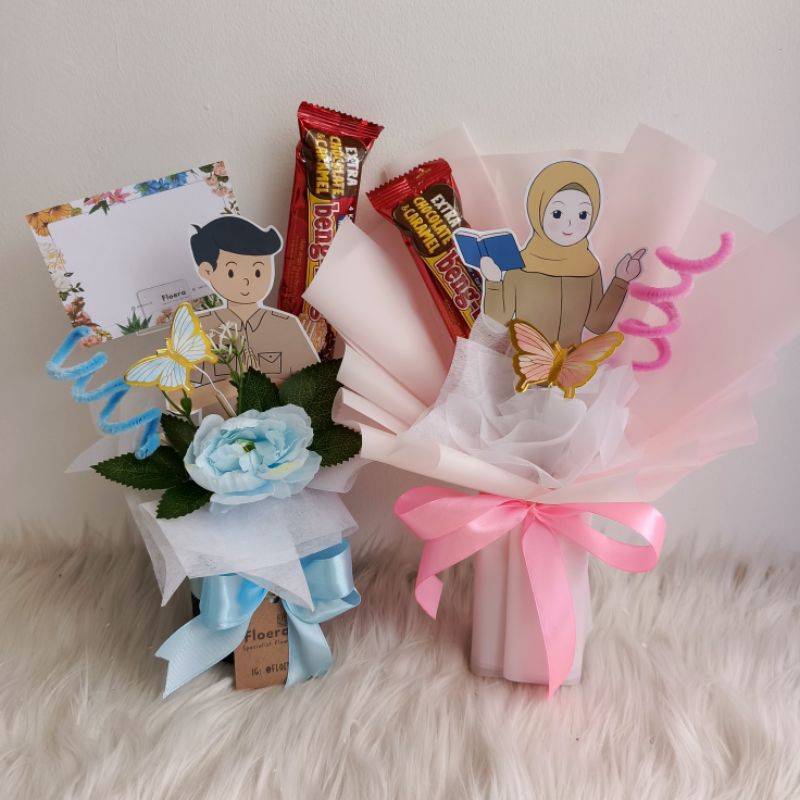 

(SPECIAL TEACHER'S DAY) Buket dan Bloom Box Hari Guru Bengbeng Coklat